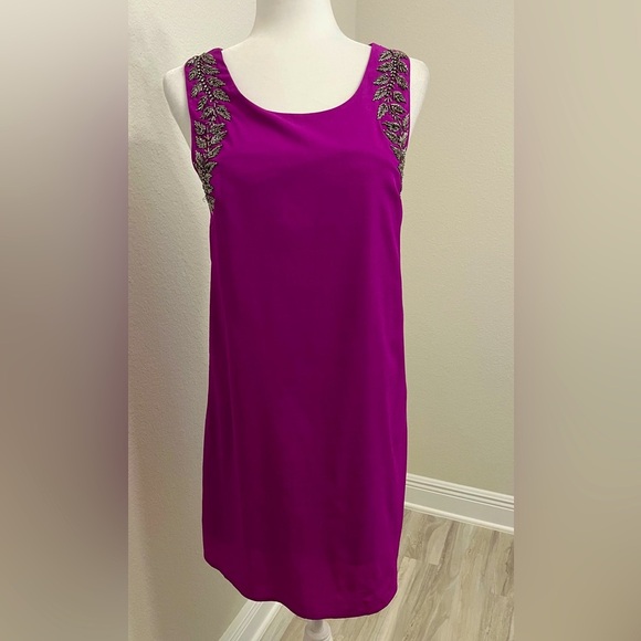 Sugarlips Fuchsia Purple Beaded Sleeveless Cocktail Dress Size S - Picture 2 of 9